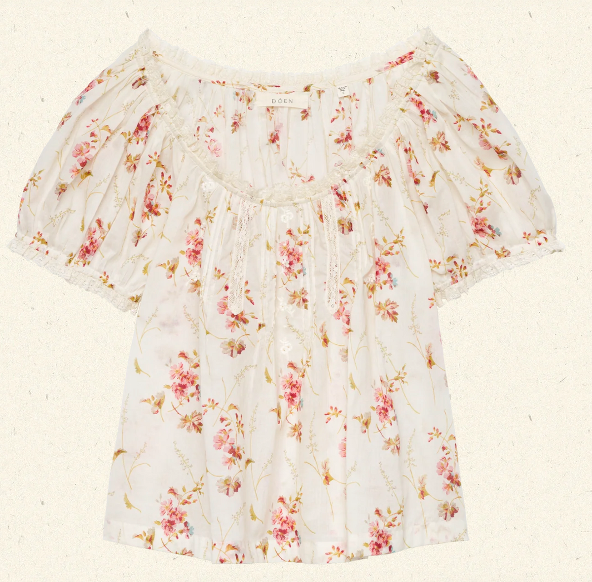 Frederica top blanc prairie rose