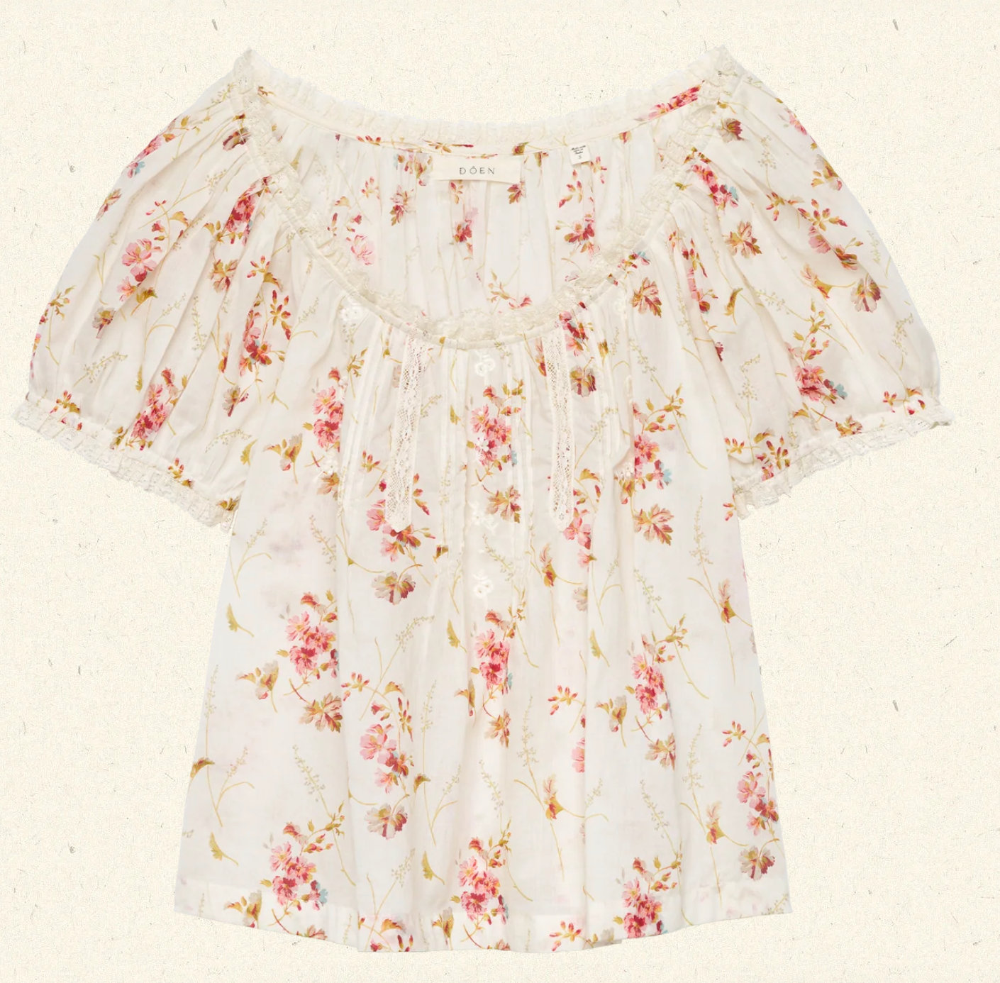 Frederica top blanc prairie rose