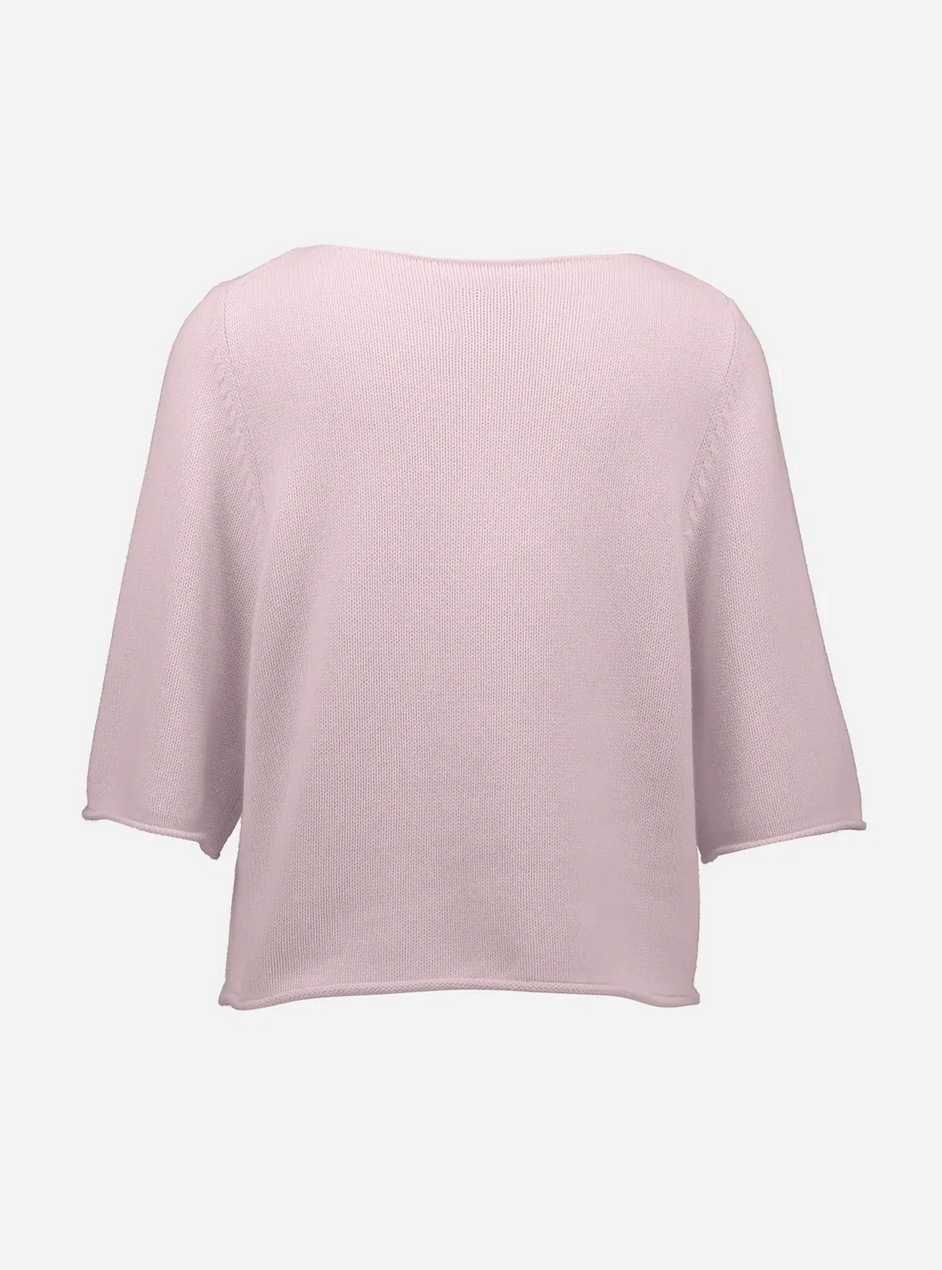 Cashmere wool boatneck sweater rose fondant