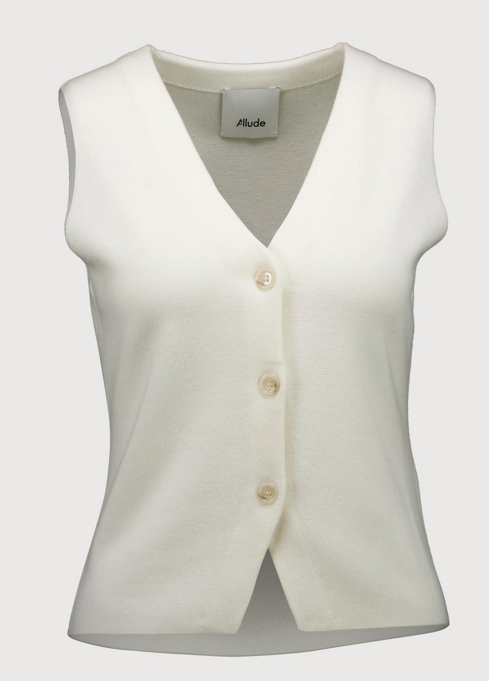 v- knit vest creamy white merino