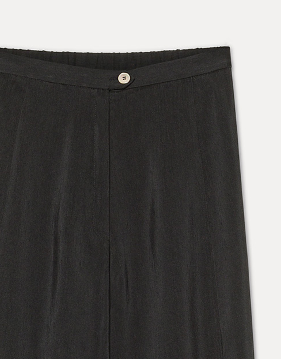 Slubbed linen viscose flared pants black noir