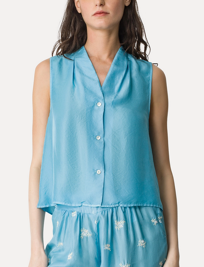 elegant habotai silk summer top turchino