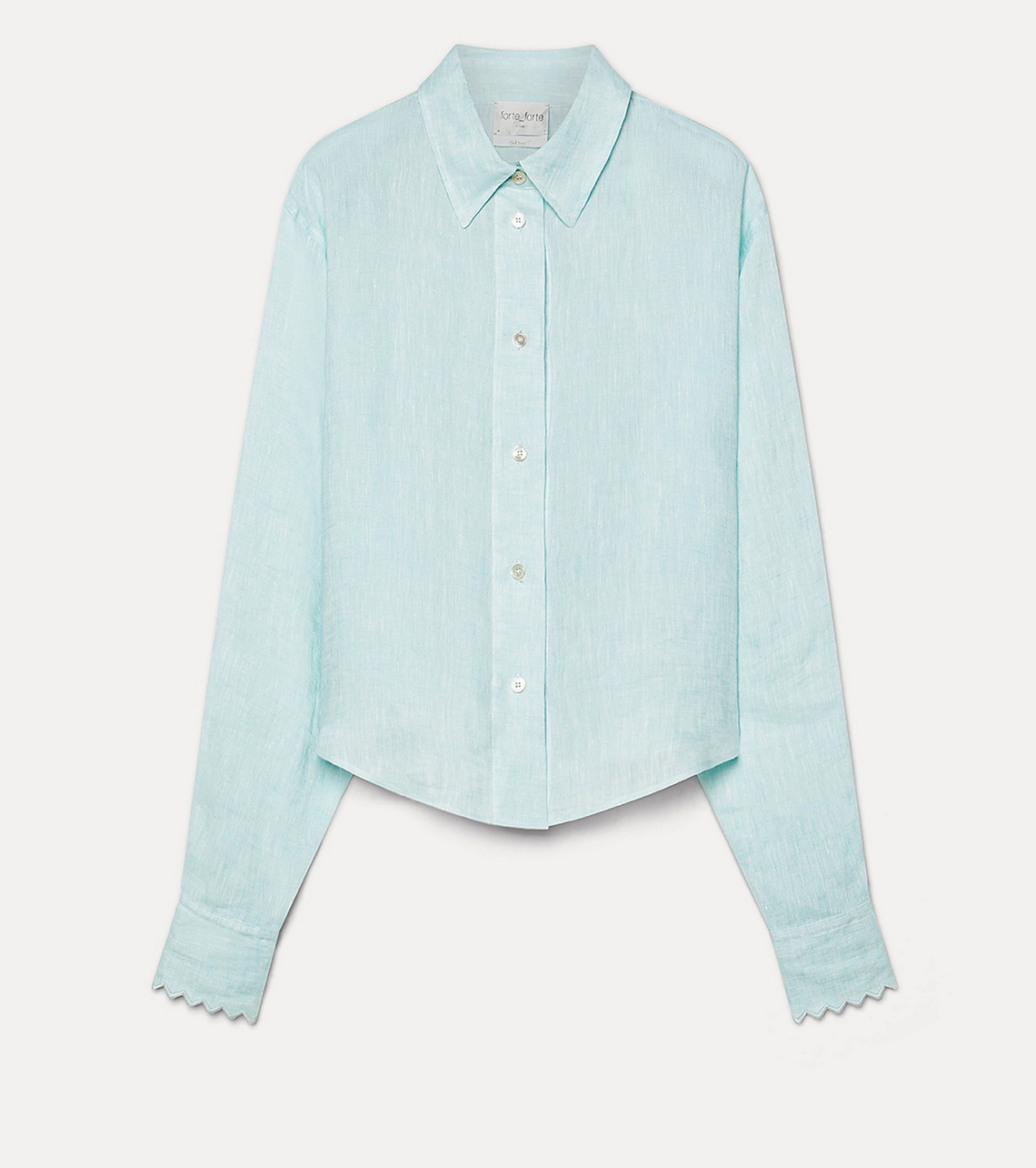 linen gauze embroidered edges shirt plume
