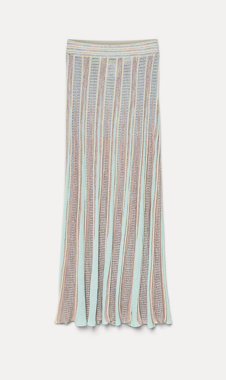long les folies jacquard tulip skirt lucente