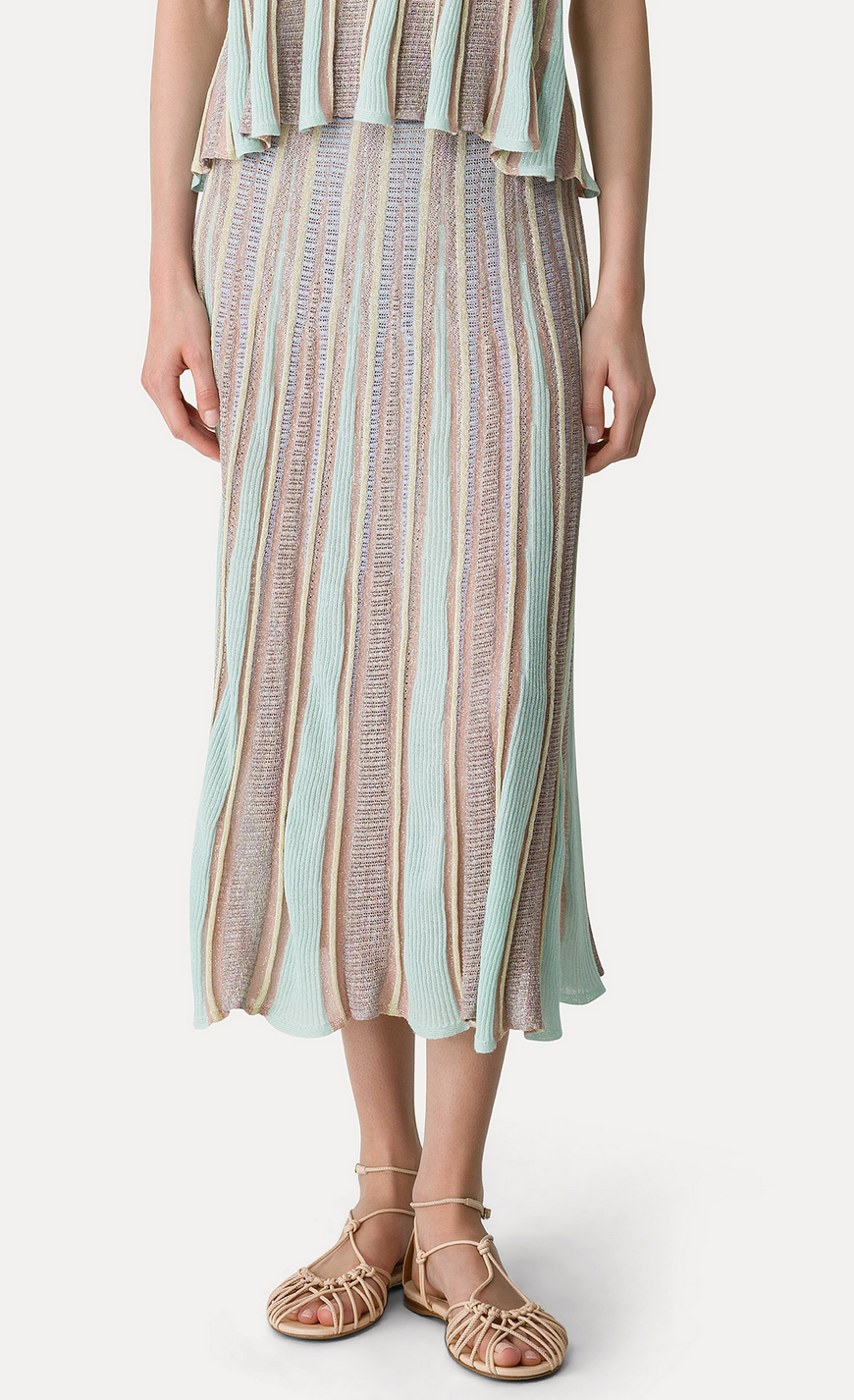 long les folies jacquard tulip skirt lucente