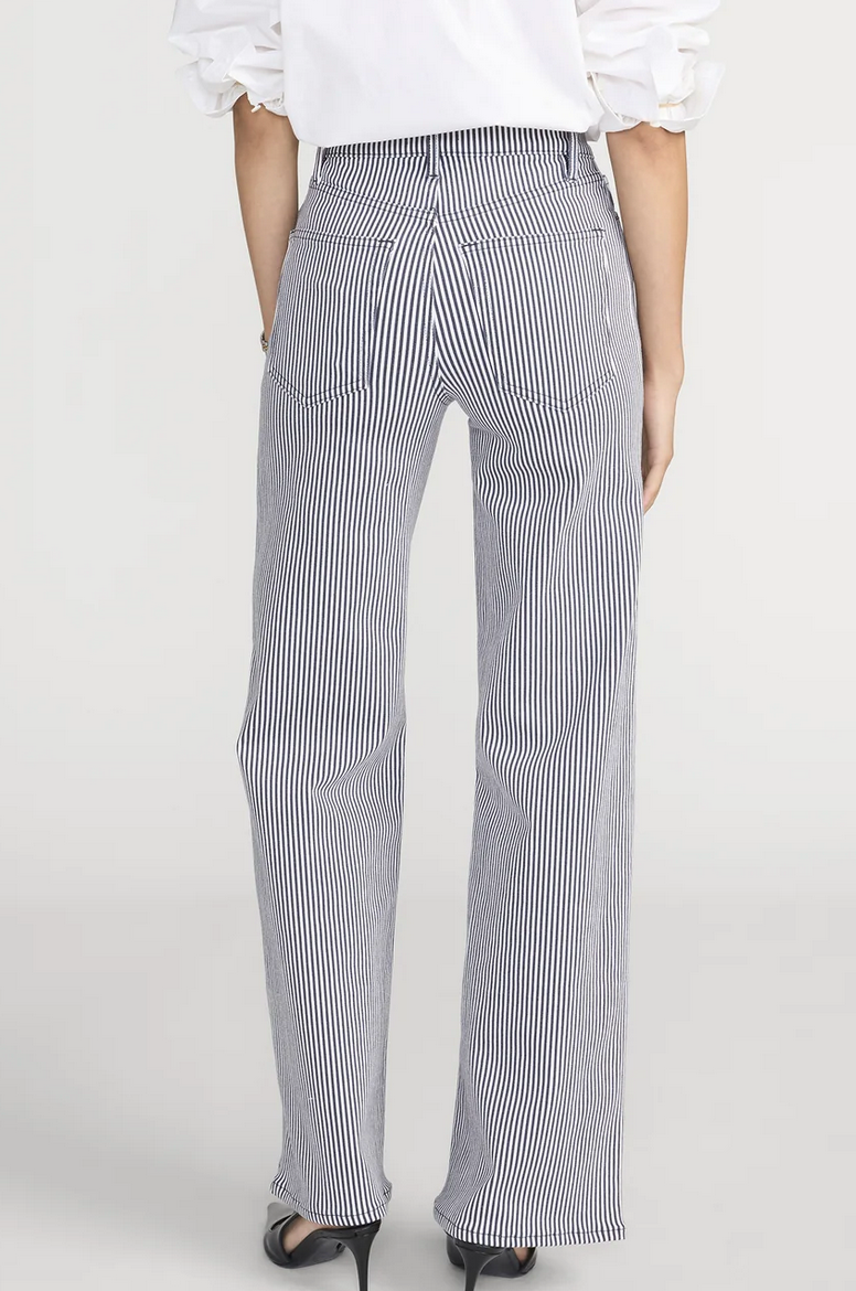 le slim palazzo navy stripe
