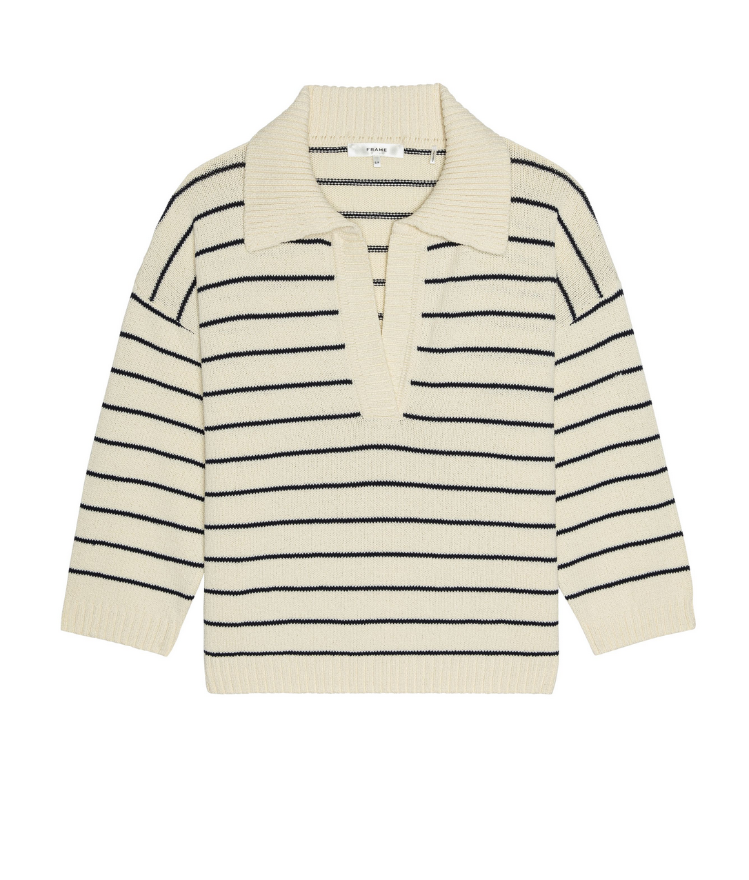 the striped easy pullover cream multi