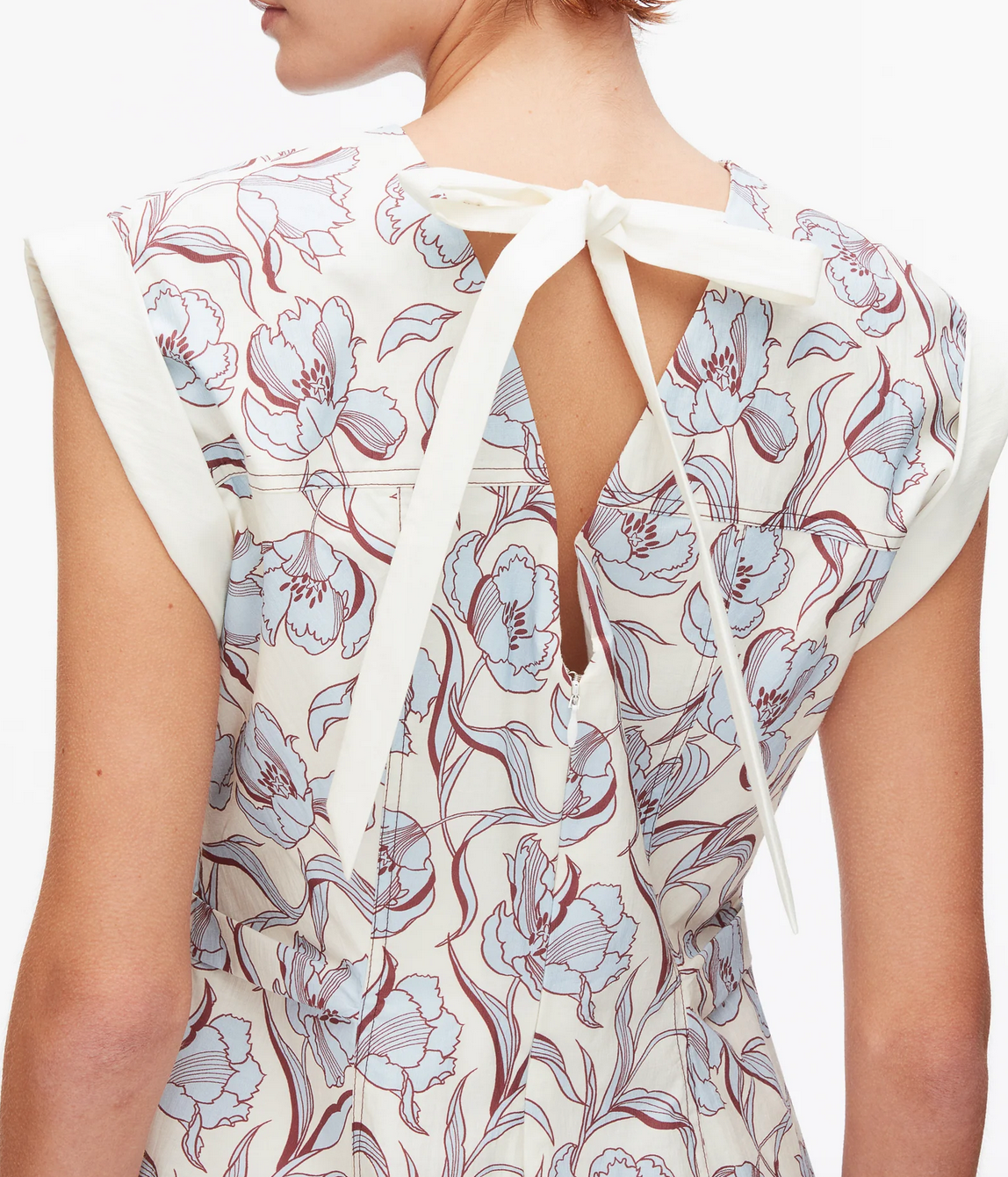 short sleeve floral mini dress sky blue multi