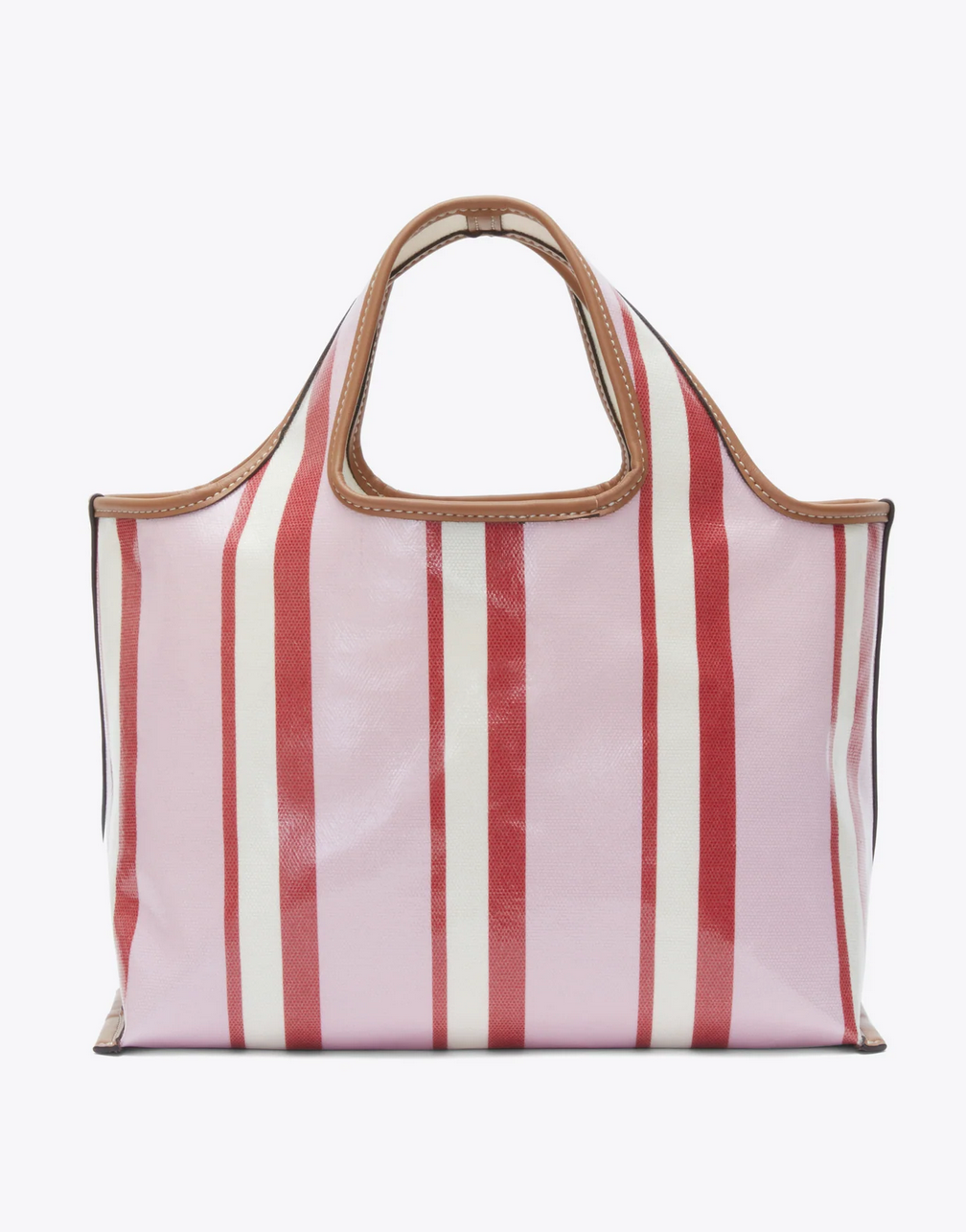 Dual striped mini market tote blue pink
