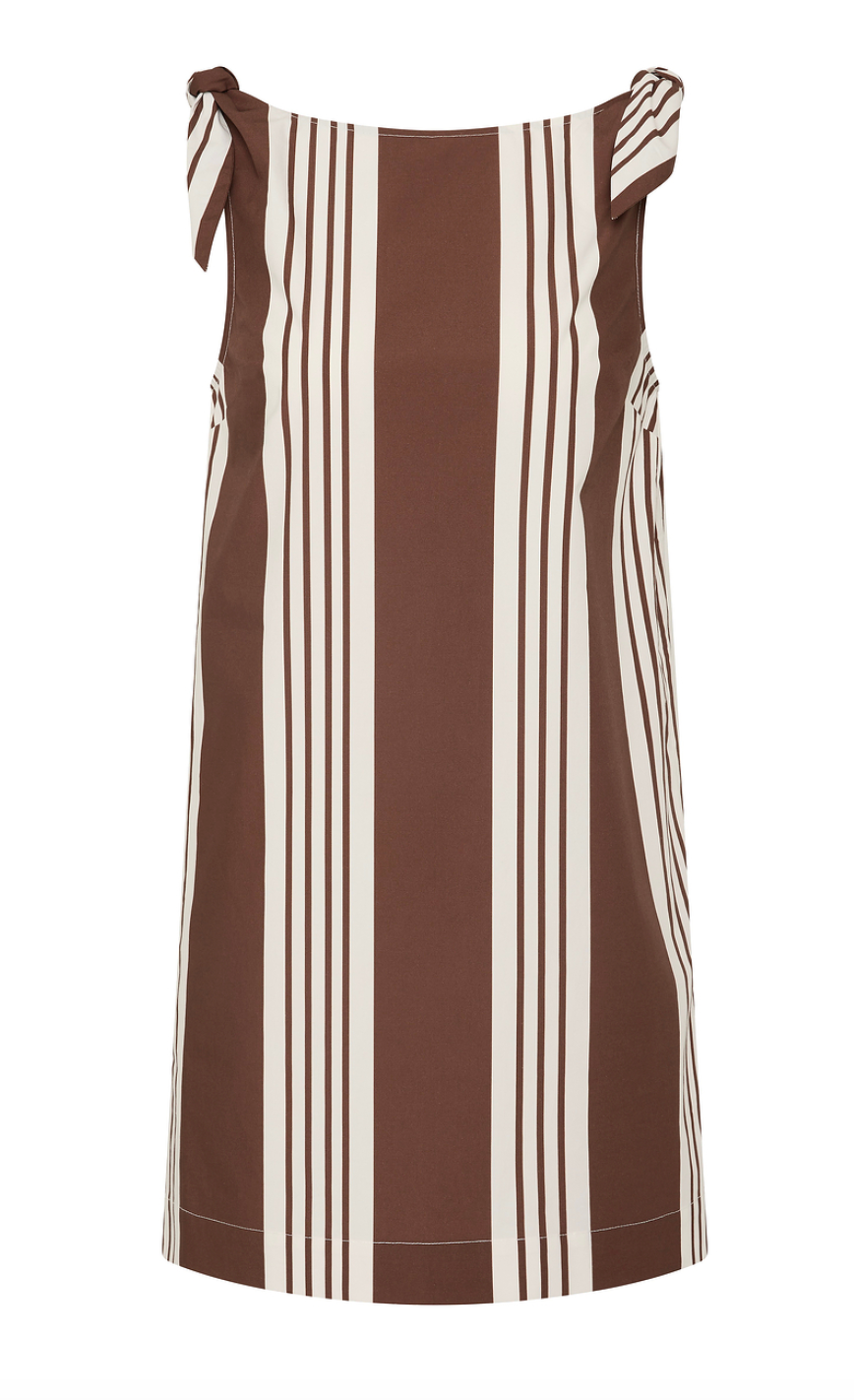 Rosie mini dress chocolate stripe