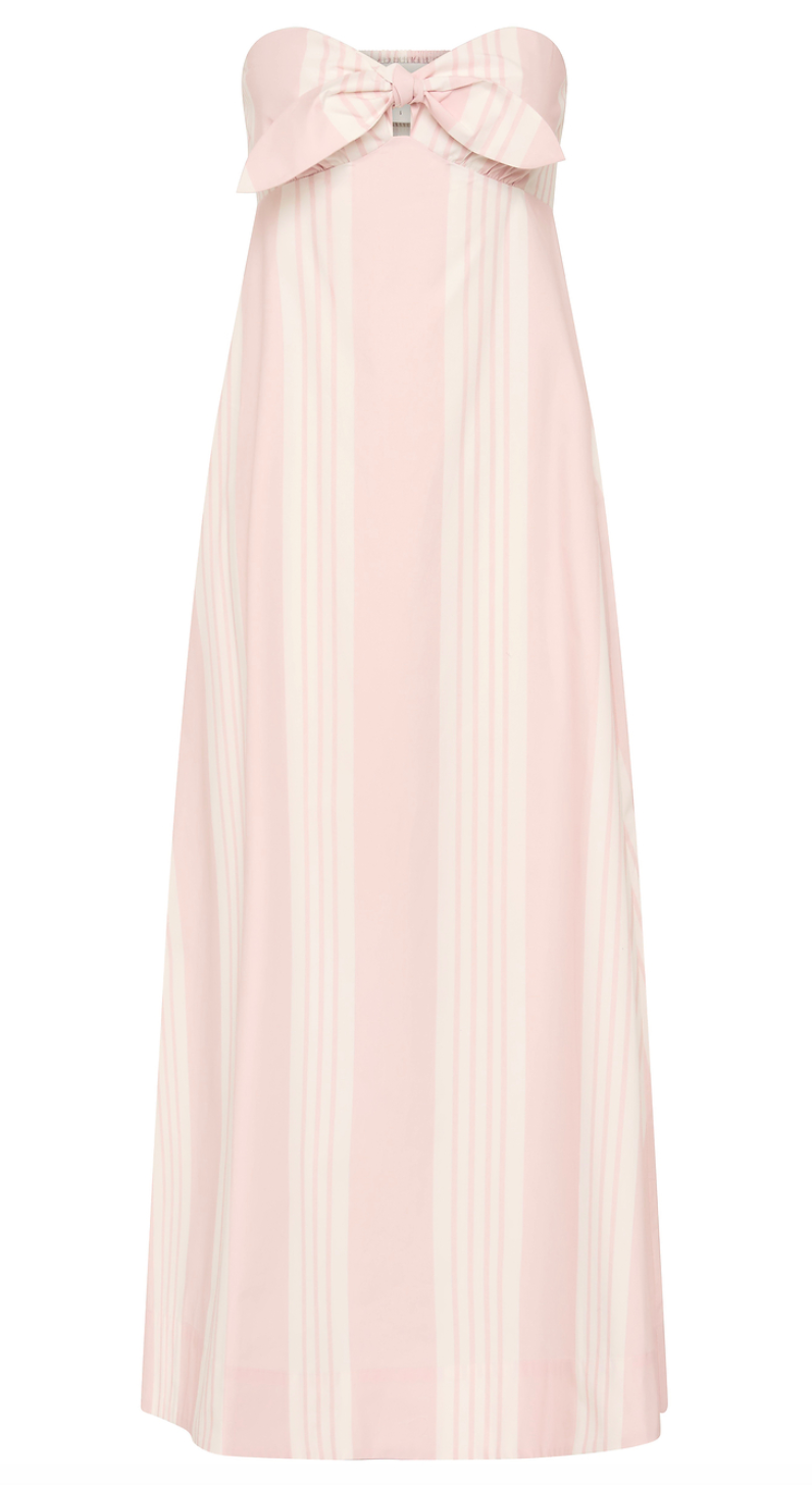 Rosie strapless dress pink stripe