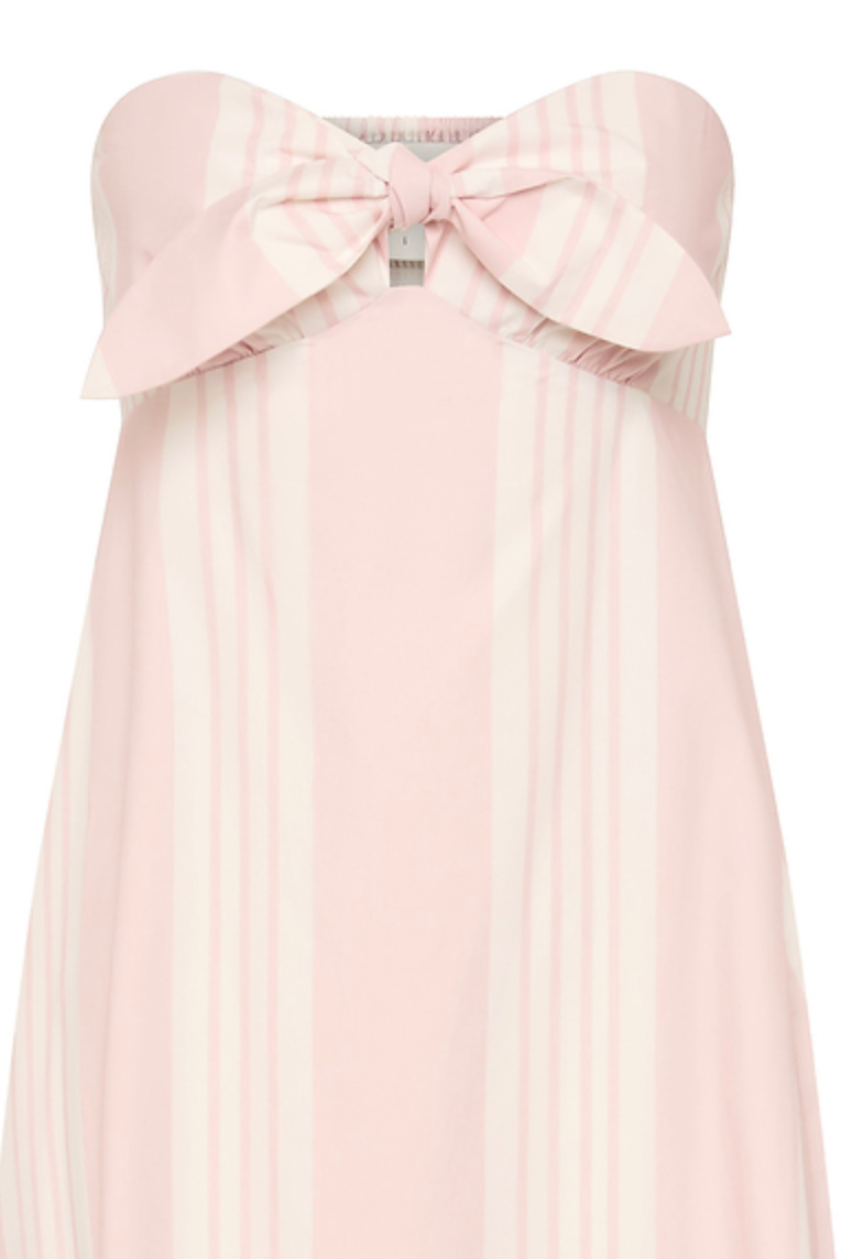 Rosie strapless dress pink stripe