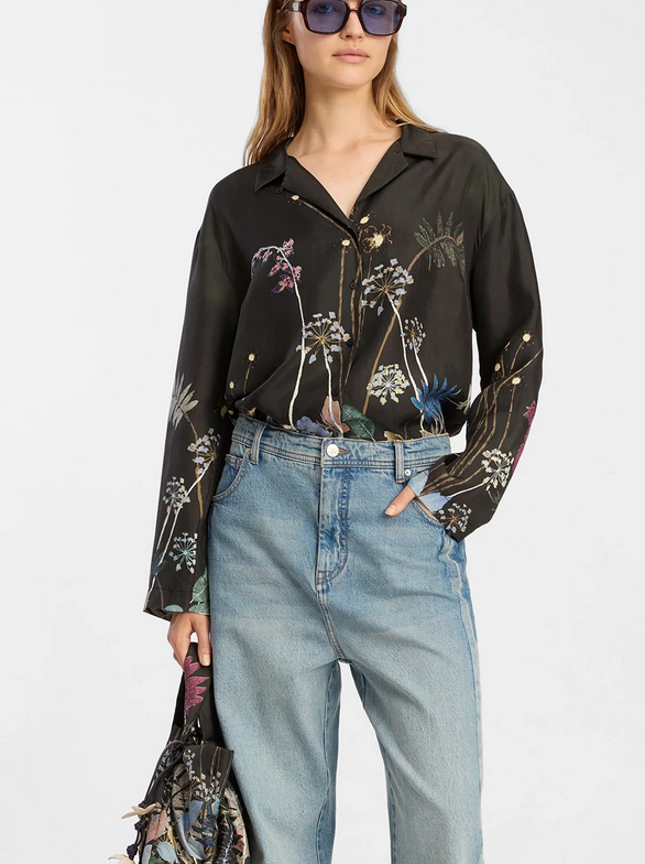 Faiza top print black