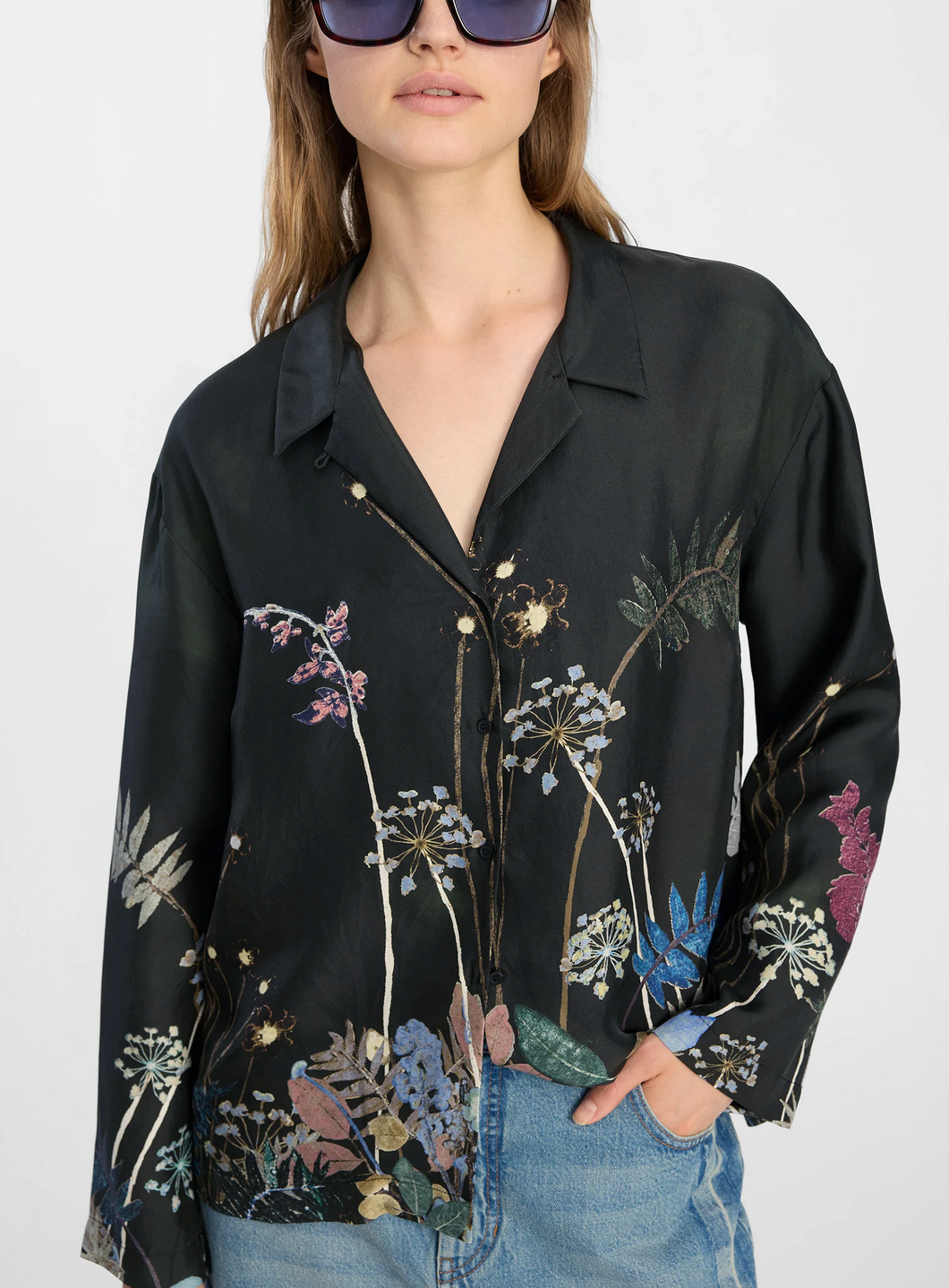 Faiza top print black