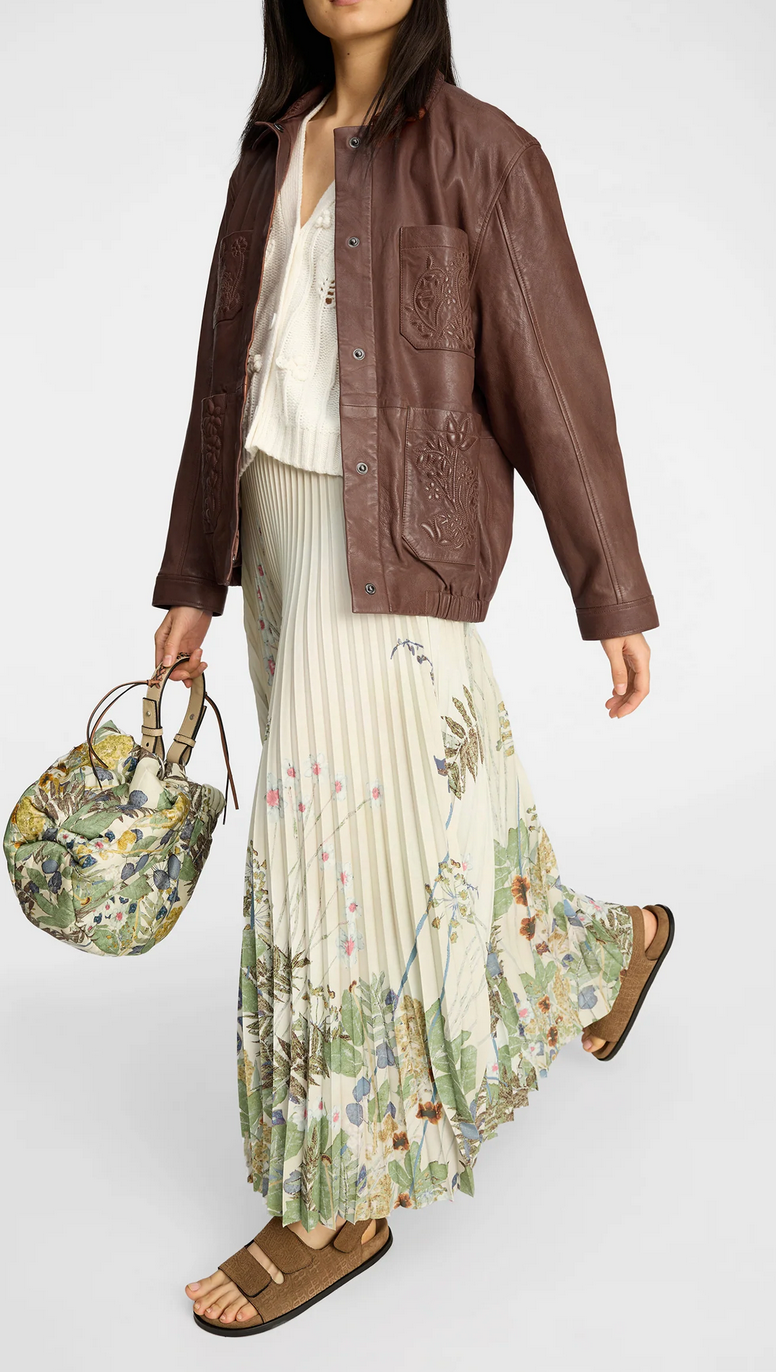 taulla skirt cream print