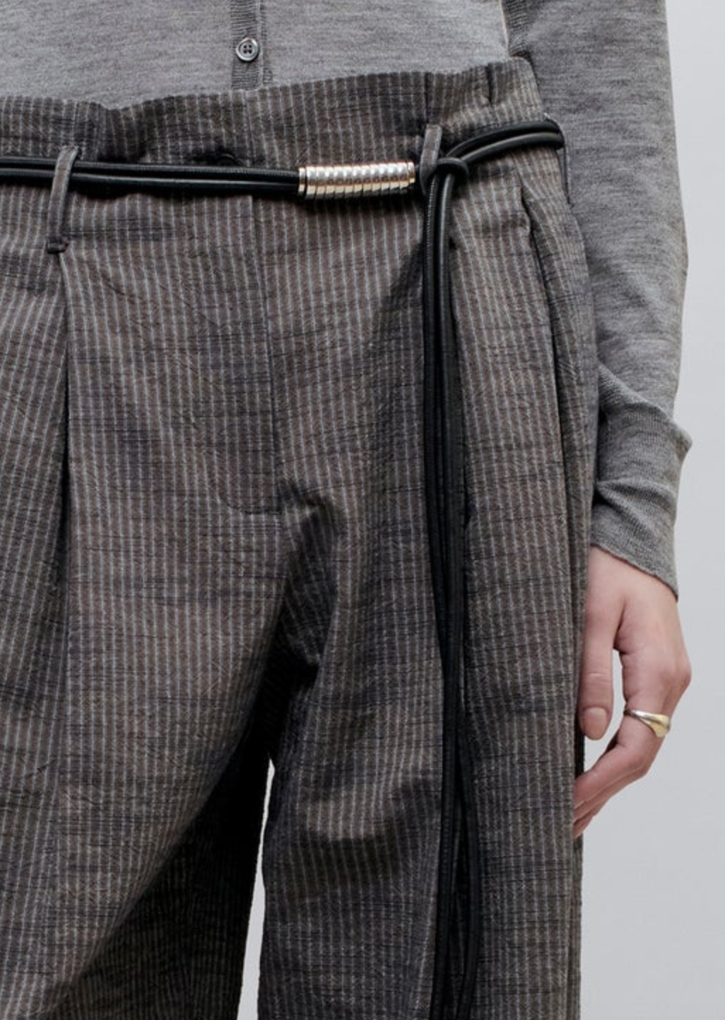 Percie trouser in railroad cotton lyocell French Blue