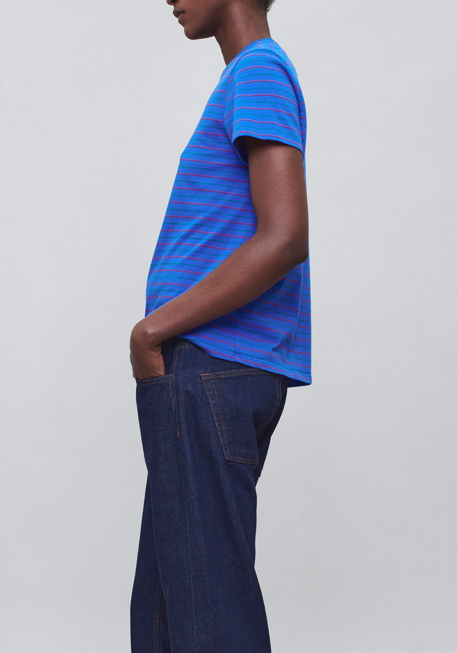 Kenzie t-shirt in cobalt multi stripe