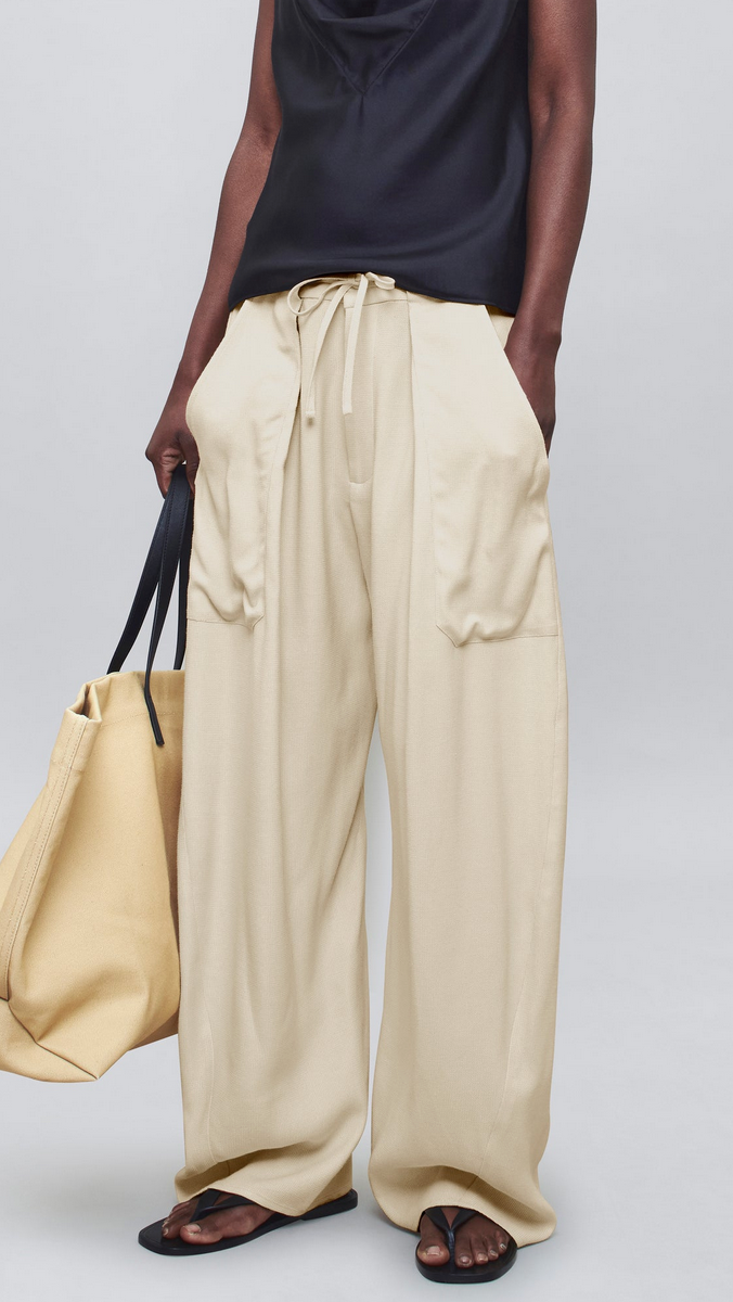 Clemence pant in waffle weave blonde
