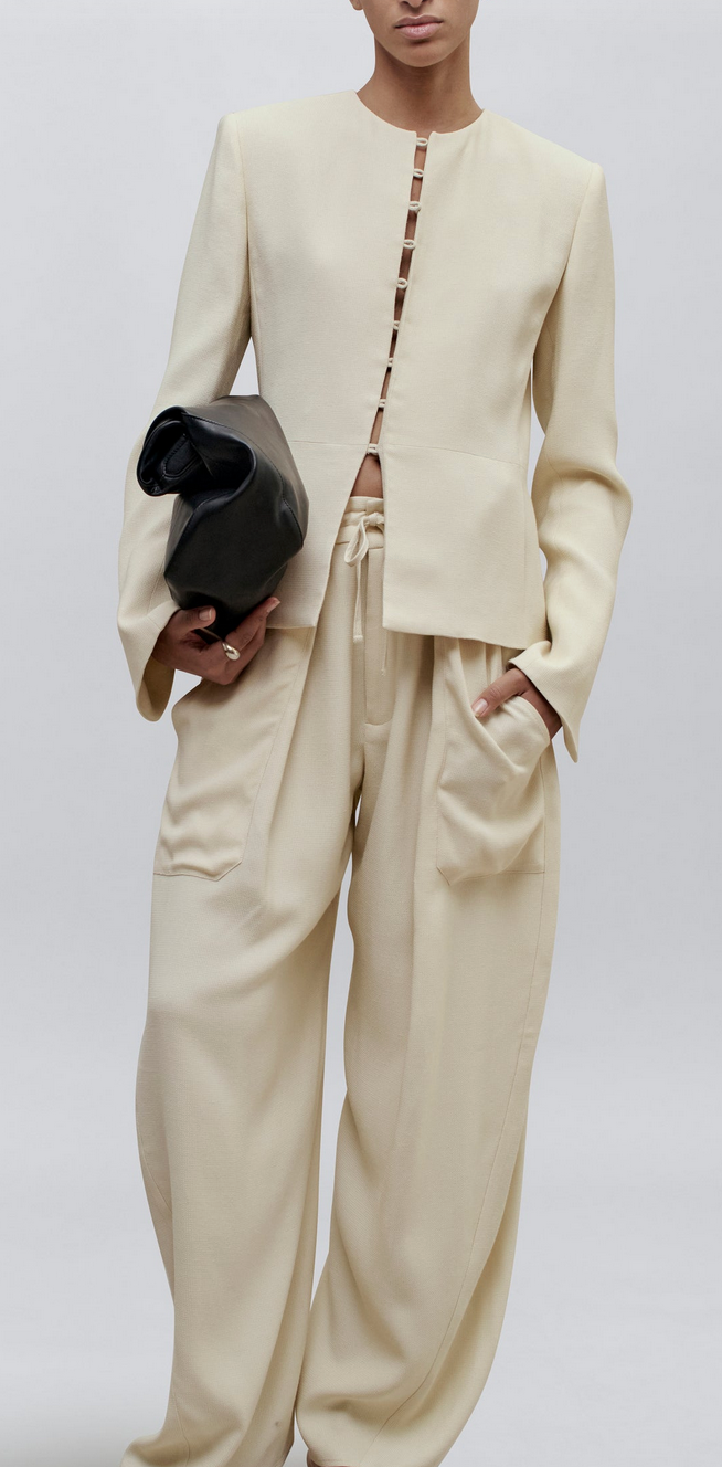 Tilda jacket in waffle weave blonde