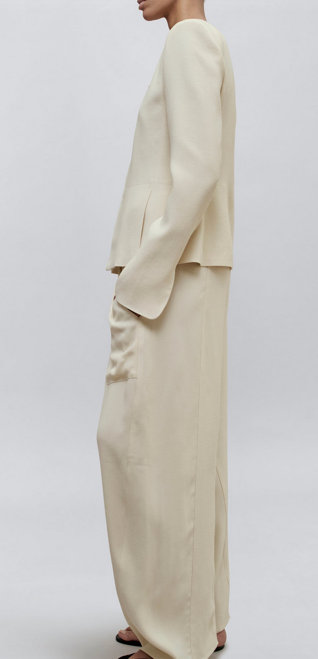 Tilda jacket in waffle weave blonde