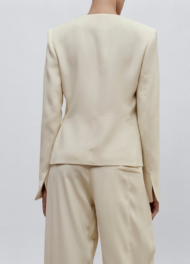 Tilda jacket in waffle weave blonde