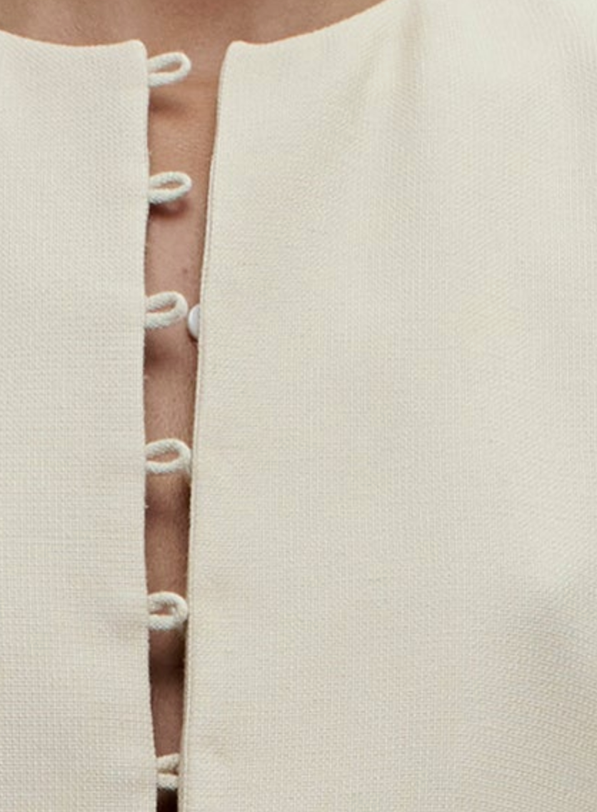 Tilda jacket in waffle weave blonde