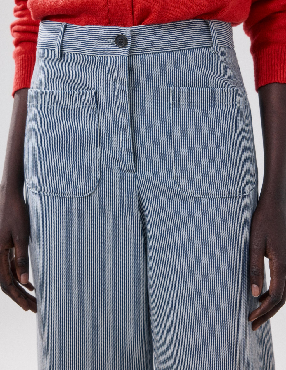 Poli striped pants white and blue