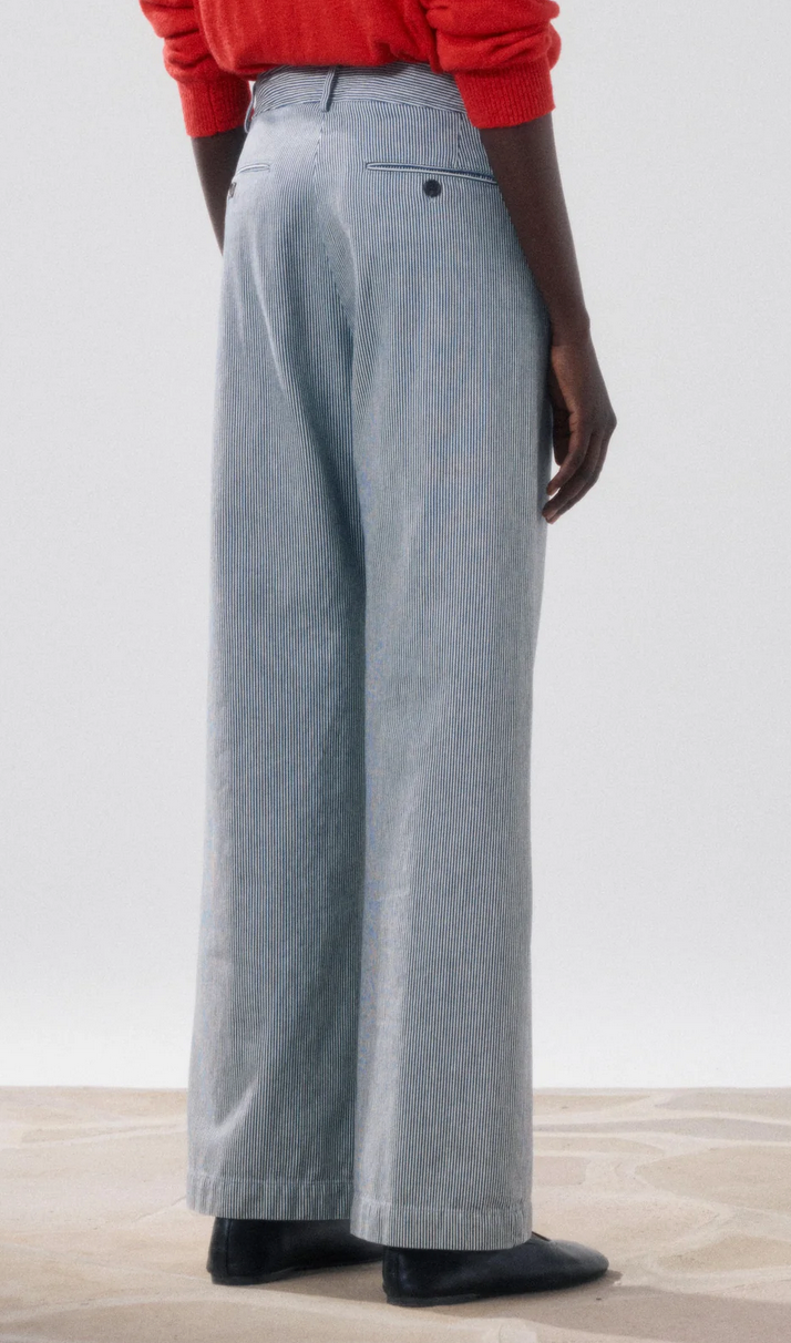 Poli striped pants white and blue