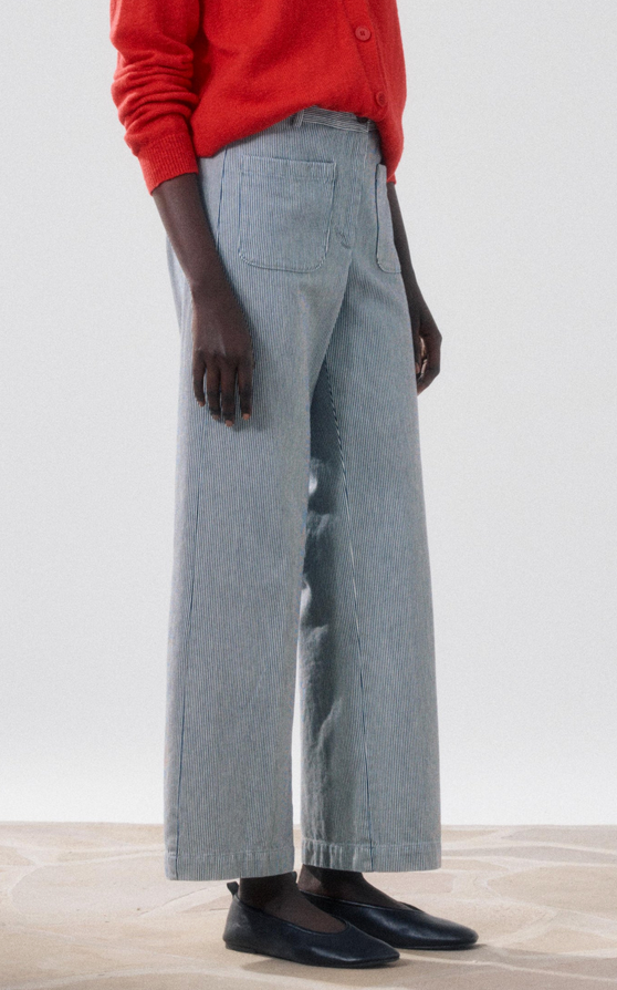 Poli striped pants white and blue