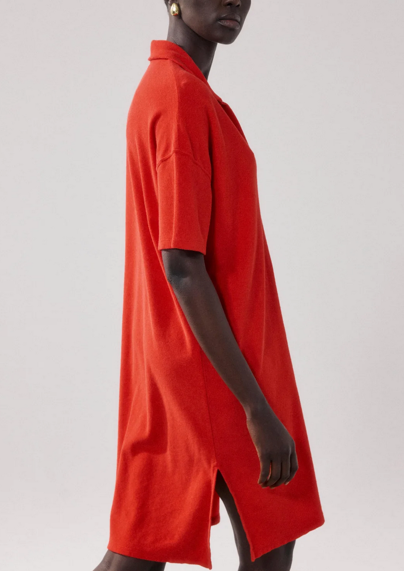 tulba red terry dress