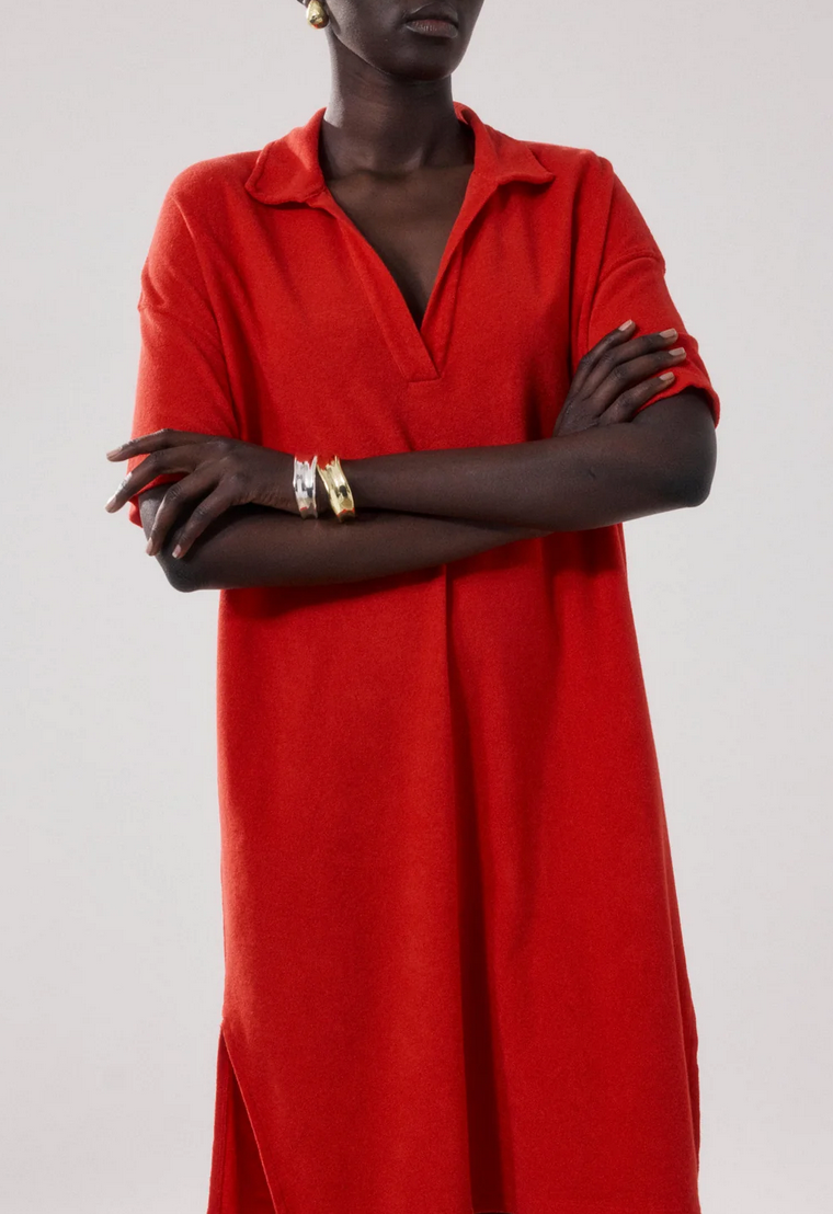 tulba red terry dress