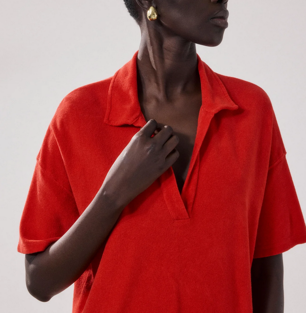 tulba red terry dress