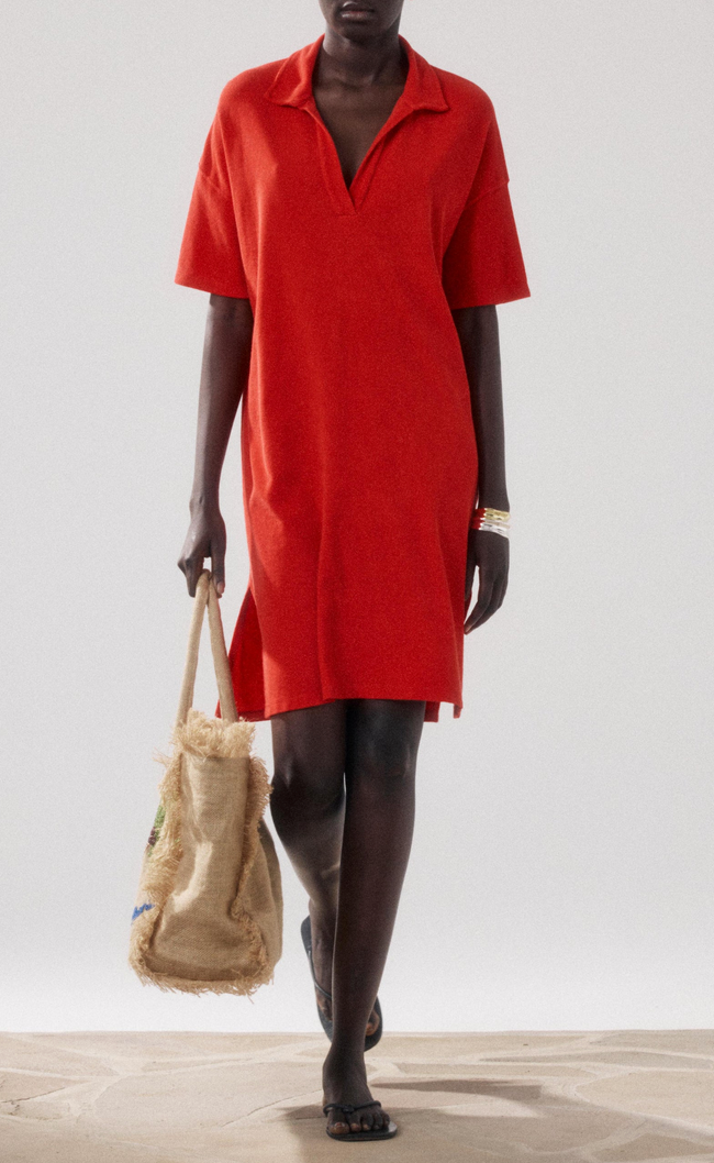 tulba red terry dress