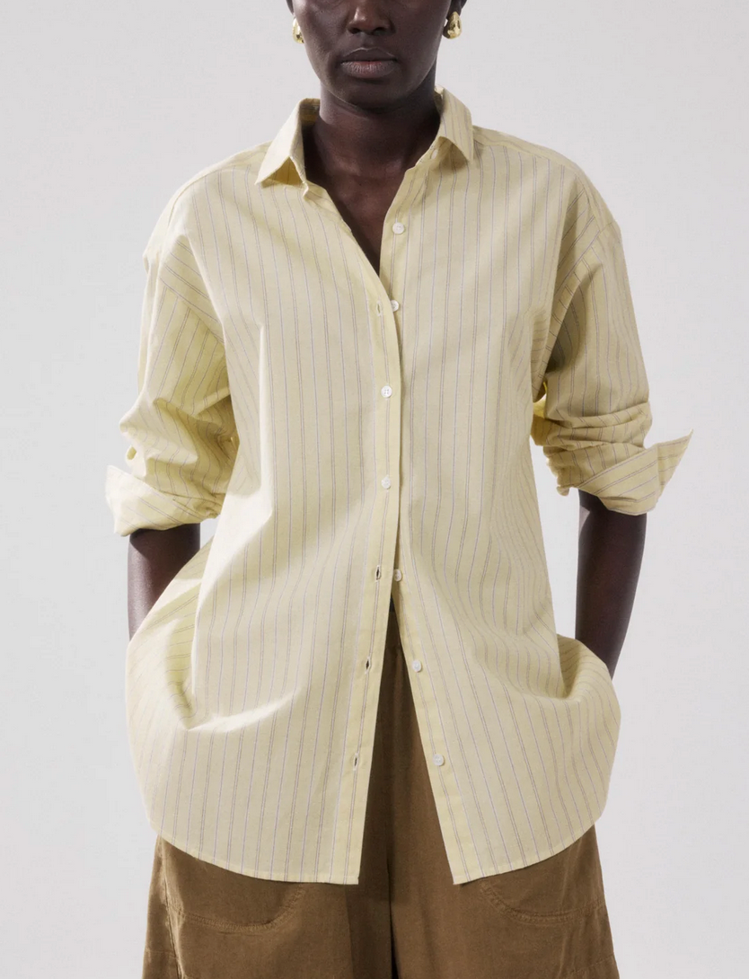 Charlot shirt yellow and brown stripe