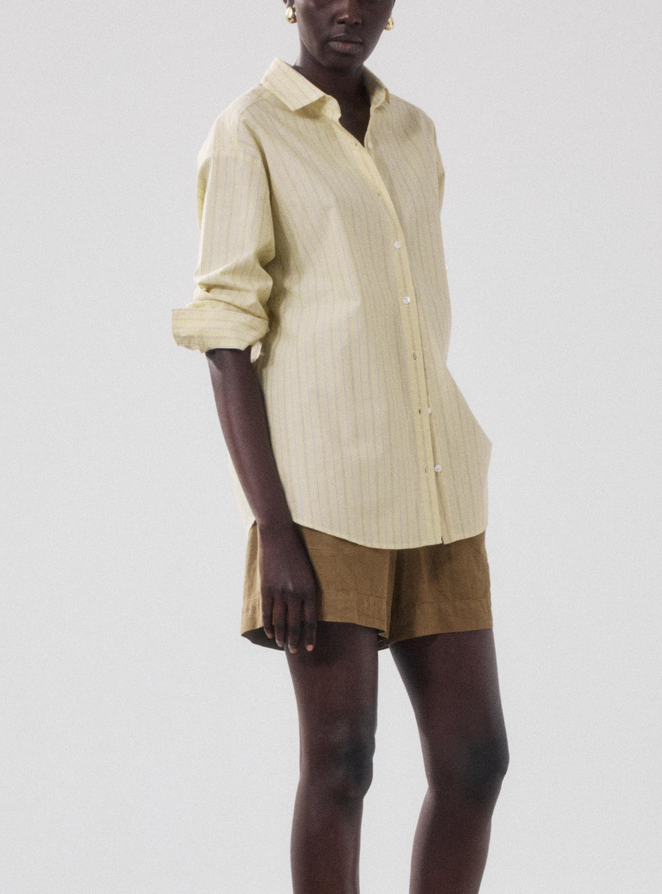 Charlot shirt yellow and brown stripe