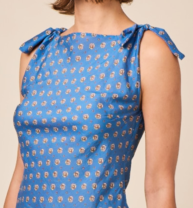 Maltina Dress Santorini Blue Cadiz Foulard