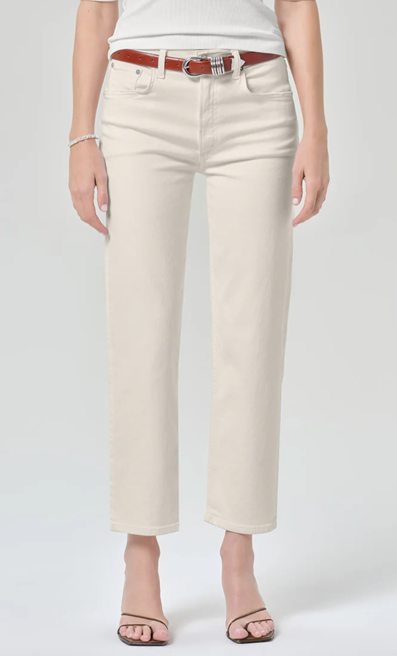 Palma straight clean hem almond