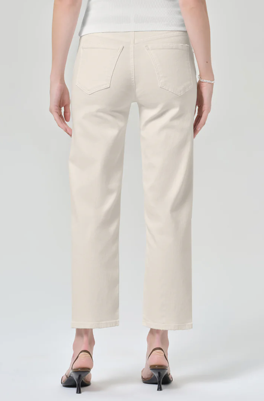 Palma straight clean hem almond