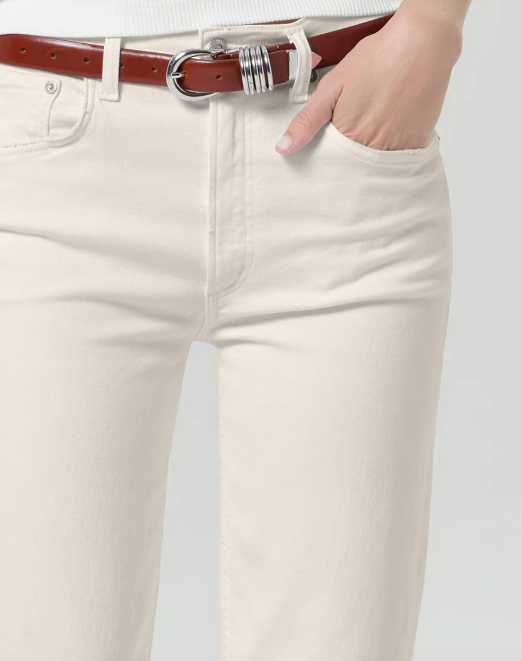 Palma straight clean hem almond