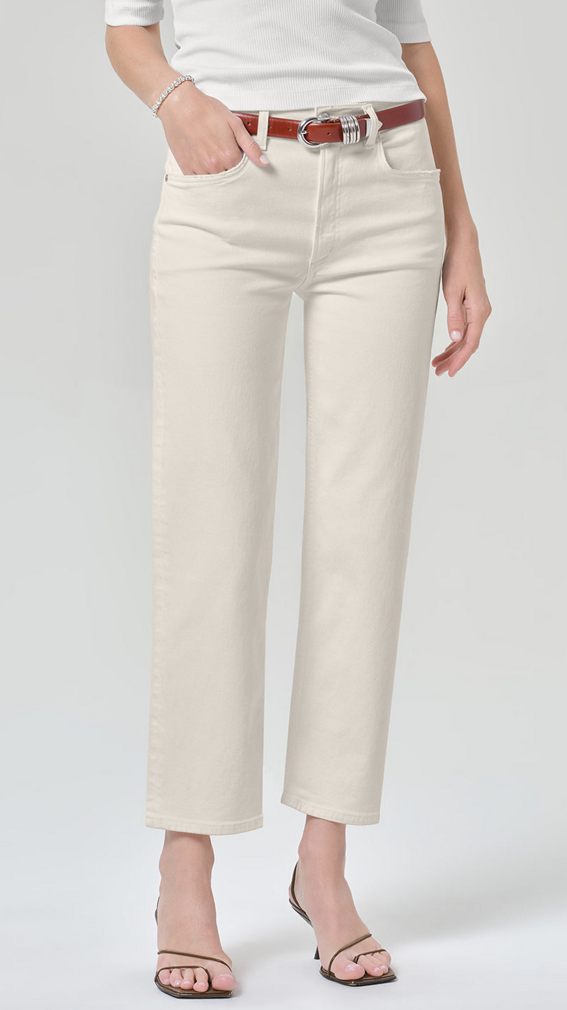 Palma straight clean hem almond
