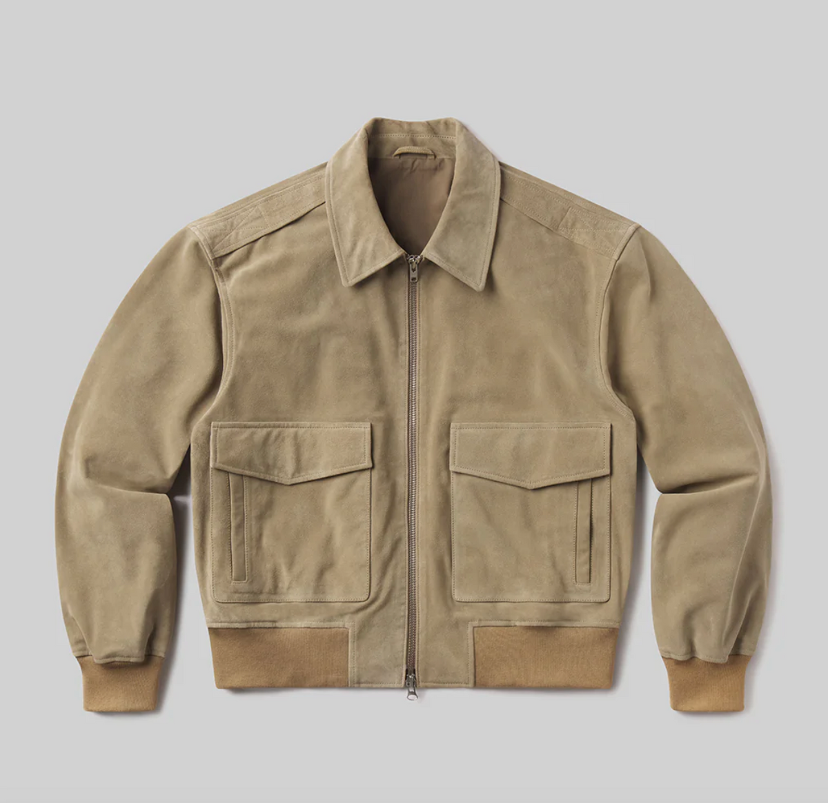 Vivienne suede jacket in deep olive