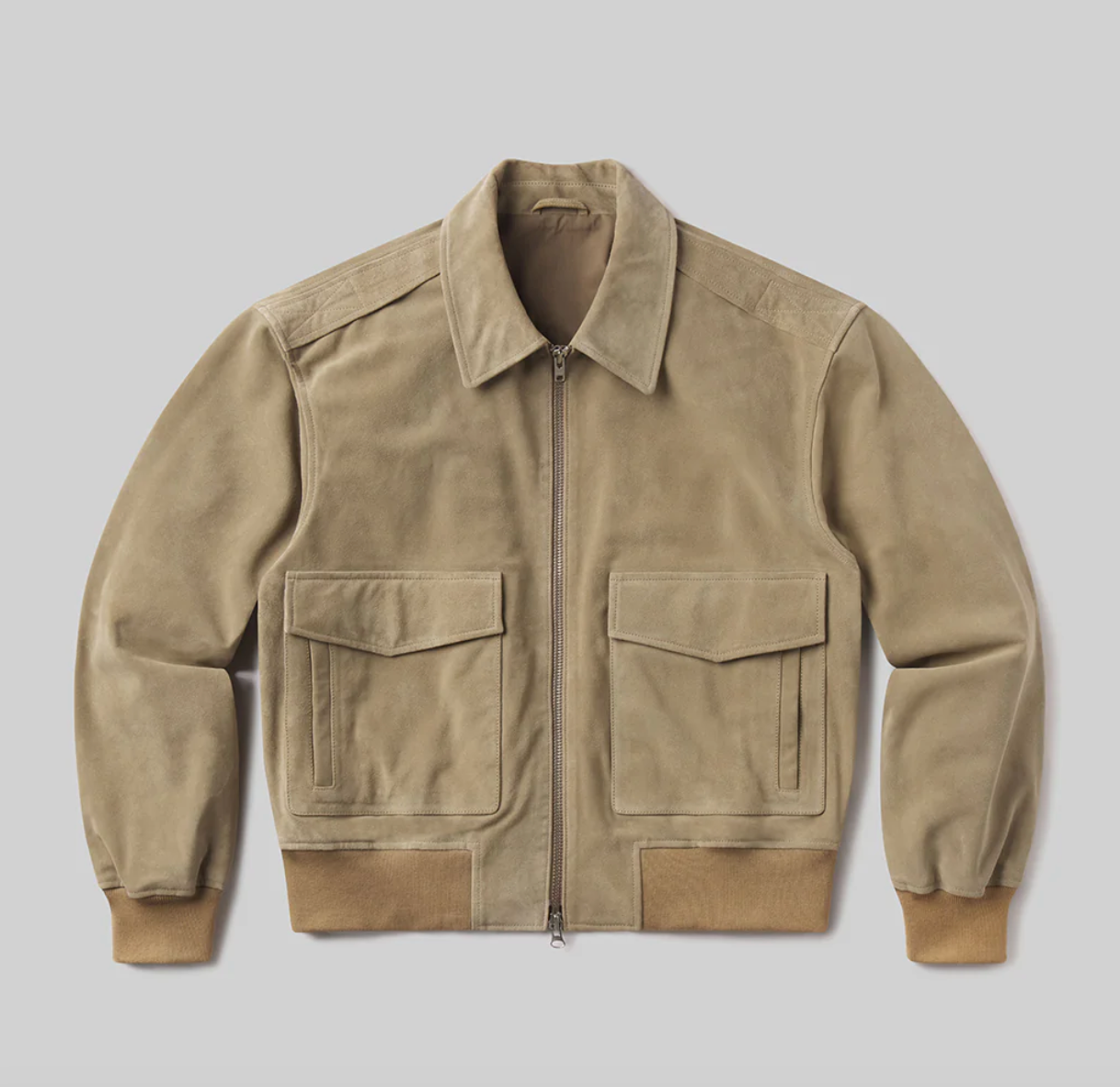 Vivienne suede jacket in deep olive