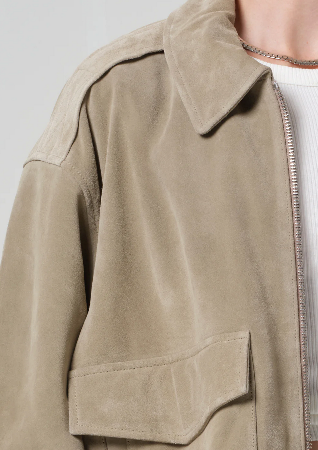 Vivienne suede jacket in deep olive