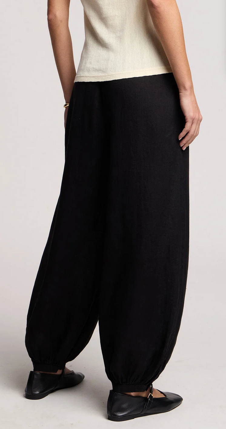 camber linen pant black