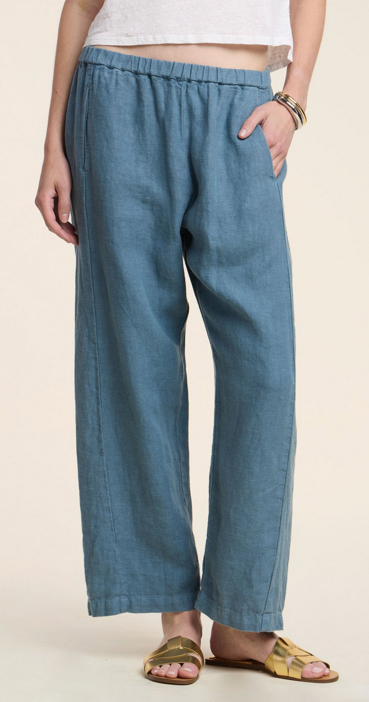 celine heavy linen pant hailstone