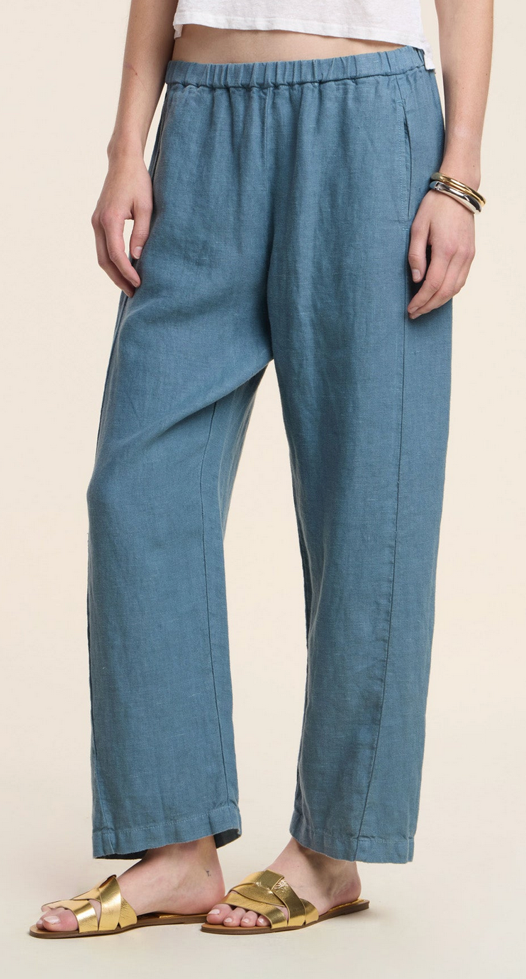 celine heavy linen pant hailstone