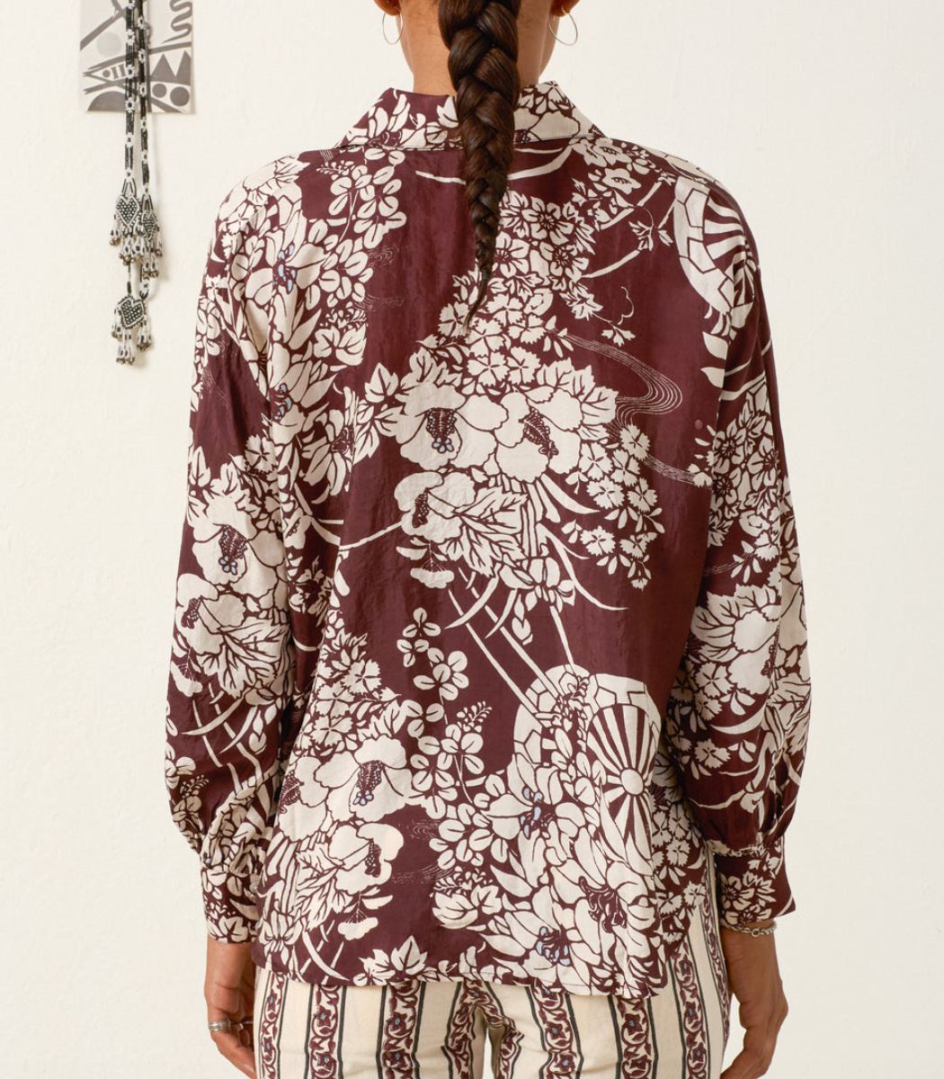 emery auburn spoke silk shirt