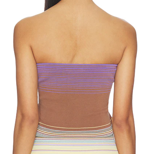 Arlette Strapless Top Daniela Stripe Mocha