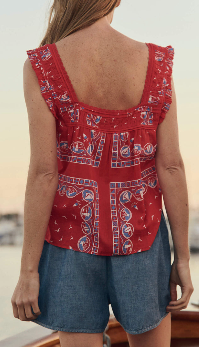 Victorian Pleat Tank red