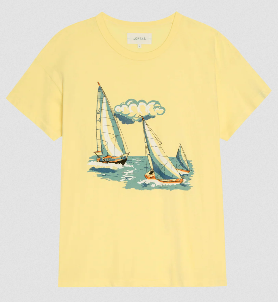 Boxy crew w/ sailing boats graphic sunbeam